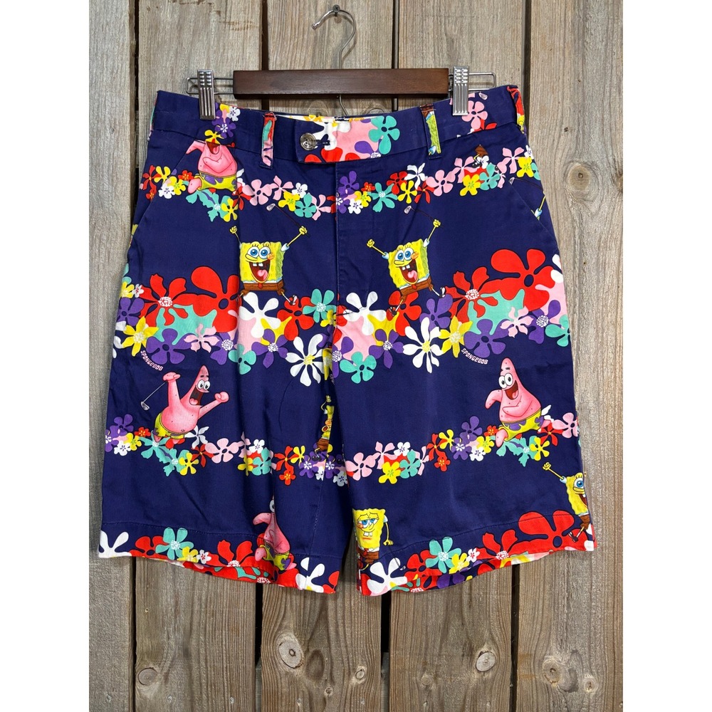 Loudmouth SpongeBob SquarePants Golf Shorts Navy Floral Patrick Star 1311/00017